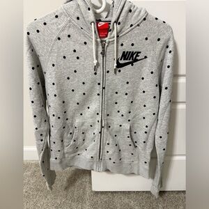 Nike Light Gray Hoodie with Black Polka Dots